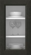 Birch door, Softline, PP23LA, Dark chocolate (clear glass)