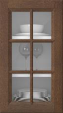 Birch door, Softline, PP23RU, Dark brown (clear glass)