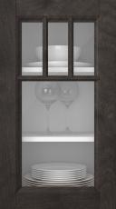 Birch door, Woody, PP25KA, Espresso (clear glass)