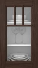 Oak door, Woody, PP25KA, Dark brown (clear glass)