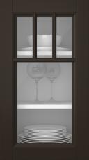 Oak door, Woody, PP25KA, Dark chocolate (clear glass)