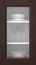 Birch door, Woody, PP25LA, Dark brown (clear glass)