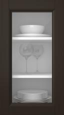 Oak door, Woody, PP25LA, Dark chocolate (clear glass)