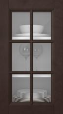 Birch door, Woody, PP25RU, Dark brown (clear glass)
