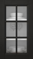 Birch door, Woody, PP25RU, Black (clear glass)