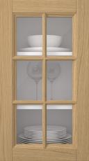 Oak door, Woody, PP25RU, Lacquered (clear glass)
