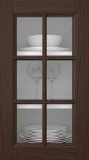 Oak door, Woody, PP25RU, Dark brown (clear glass)