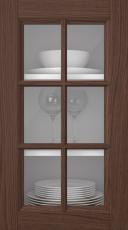 Oak door, Woody, PP25RU, Pecan (clear glass)