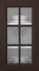 Oak door, Woody, PP25RU, Dark chocolate (clear glass)
