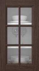 Oak door, Woody, PP25RU, Pecan (clear glass)