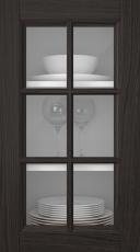 Oak door, Woody, PP25RU, Espresso (clear glass)