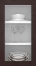 Birch door, Frame, PP60LA, Dark brown (clear glass)