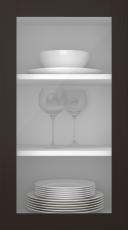 Oak door, Frame, PP60LA, Dark chocolate (clear glass)