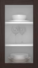 Oak door, Frame, PP60LA, Chestnut (clear glass)