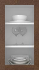 Birch door, Elegant, TP60LA, Dark brown (clear glass)