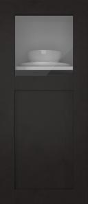 Birch door, M-Concept, WS21KPOLA, Black (clear glass)