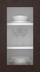 Birch door, M-Concept, WS21LA, Dark brown (clear glass)