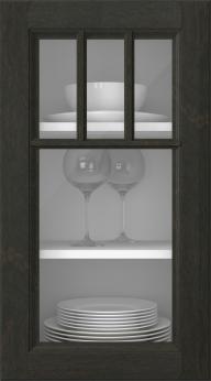Birch door, Softline, PP23KA, Dark chocolate (clear glass)