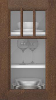 Birch door, Woody, PP25KA, Dark brown (clear glass)