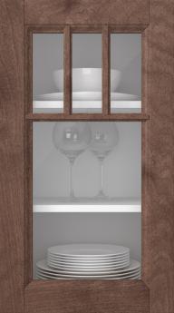 Birch door, Woody, PP25KA, Pecan (clear glass)