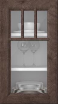Birch door, Woody, PP25KA, Hazelnut (clear glass)
