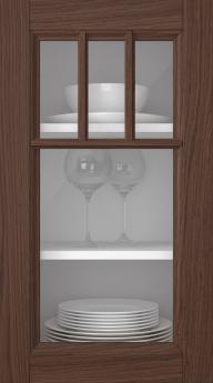 Oak door, Woody, PP25KA, Pecan (clear glass)