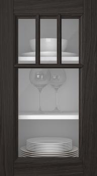 Oak door, Woody, PP25KA, Espresso (clear glass)