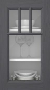 Oak door, Woody, PP25KA, Grey (clear glass)