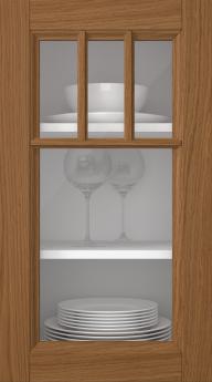 Oak door, Woody, PP25KA, Rustic (clear glass)