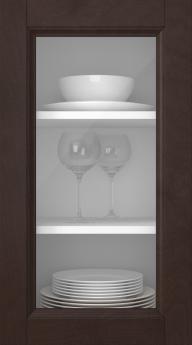 Birch door, Woody, PP25LA, Dark brown (clear glass)