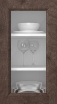 Birch door, Woody, PP25LA, Hazelnut (clear glass)