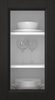 Birch door, Woody, PP25LA, Black (clear glass)