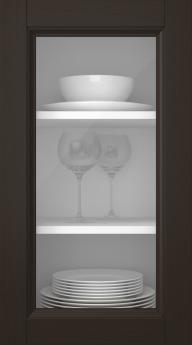 Oak door, Woody, PP25LA, Dark chocolate (clear glass)