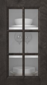 Birch door, Woody, PP25RU, Espresso (clear glass)