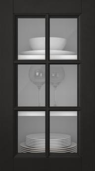 Birch door, Woody, PP25RU, Black (clear glass)