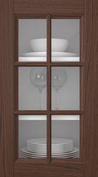 Oak door, Woody, PP25RU, Pecan (clear glass)
