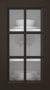 Oak door, Woody, PP25RU, Dark chocolate (clear glass)