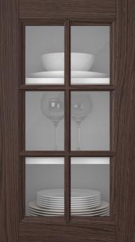 Oak door, Woody, PP25RU, Hazelnut (clear glass)