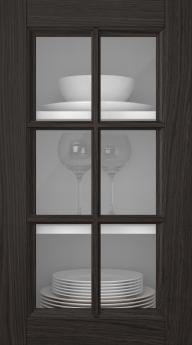 Oak door, Woody, PP25RU, Espresso (clear glass)