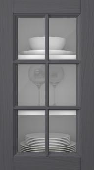 Oak door, Woody, PP25RU, Grey (clear glass)