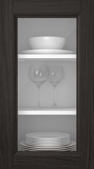 Oak door, Natural, PP54LA, Espresso (clear glass)