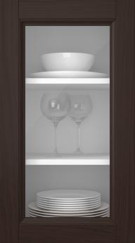 Oak door, Natural, PP54LA, Dark brown (clear glass)