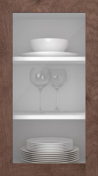 Birch door, Frame, PP60LA, Pecan (clear glass)