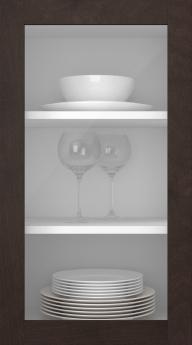 Birch door, Frame, PP60LA, Chestnut (clear glass)