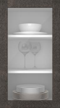 Birch door, Frame, PP60LA, Dark Grey, Lacquered (clear glass)