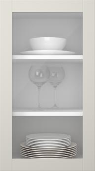 Birch door, Frame, PP60LA, Chalk (clear glass)