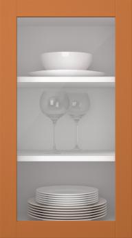 Birch door, Frame, PP60LA, Terracotta (clear glass)