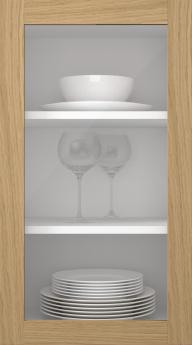 Oak door, Frame, PP60LA, Lacquered (clear glass)