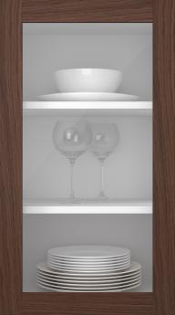 Oak door, Frame, PP60LA, Pecan (clear glass)