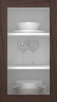 Oak door, Frame, PP60LA, Hazelnut (clear glass)